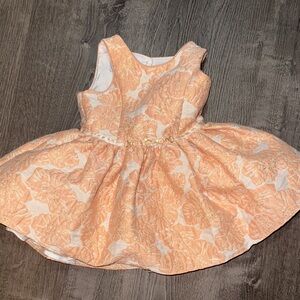 Elegant Peach Floral Kids floral Dress sz 18 months